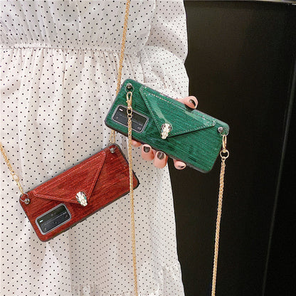 Snake head chain card  phone case
