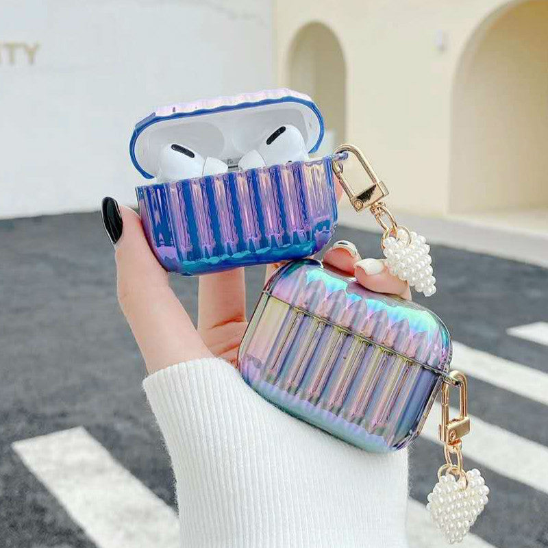 Colorful  Pearl love pendant Airpods case