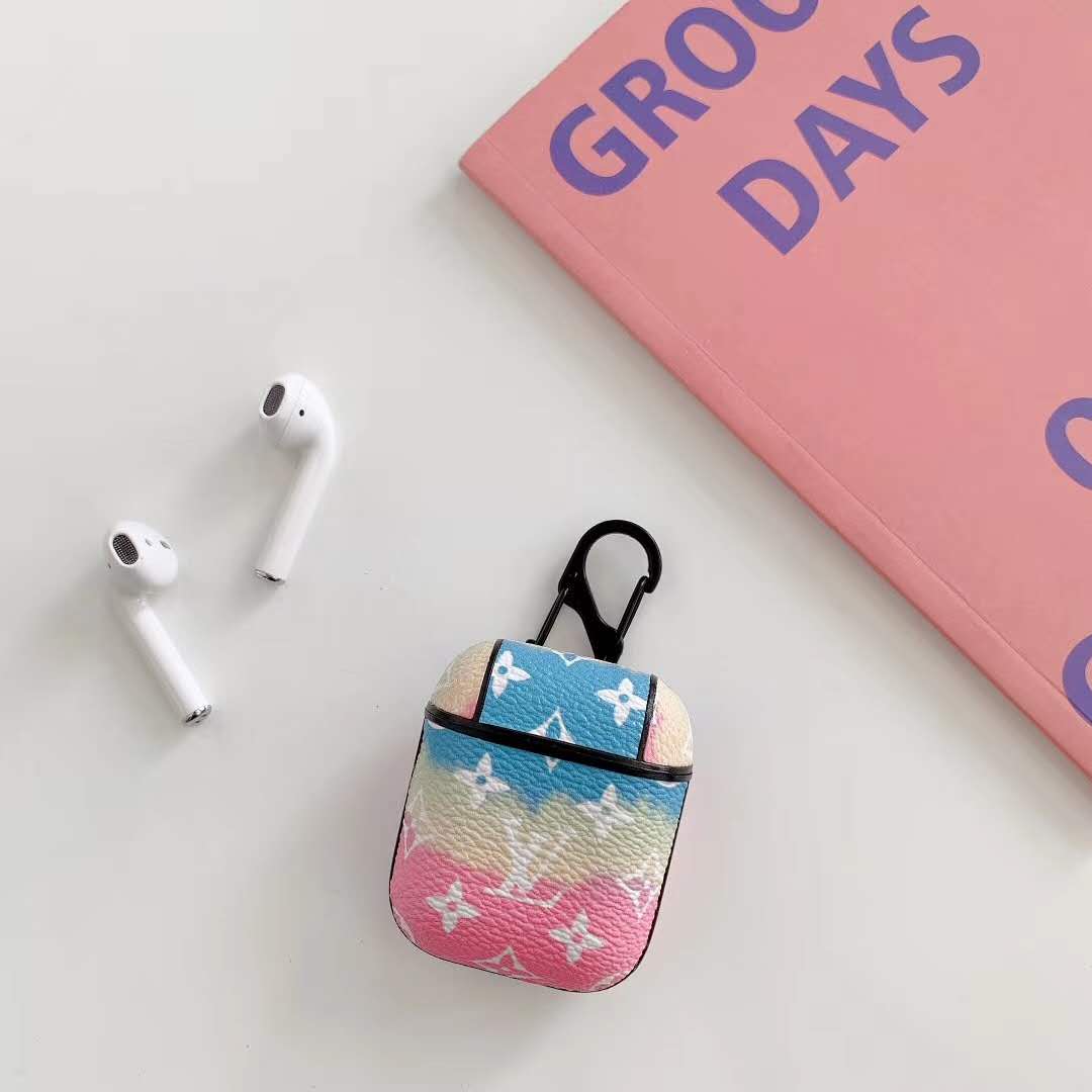 Fashion gradient leather Airpods case
